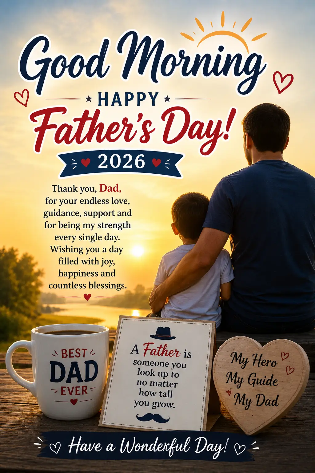 Father's Day Good Morning Images 2026 for WhatsApp